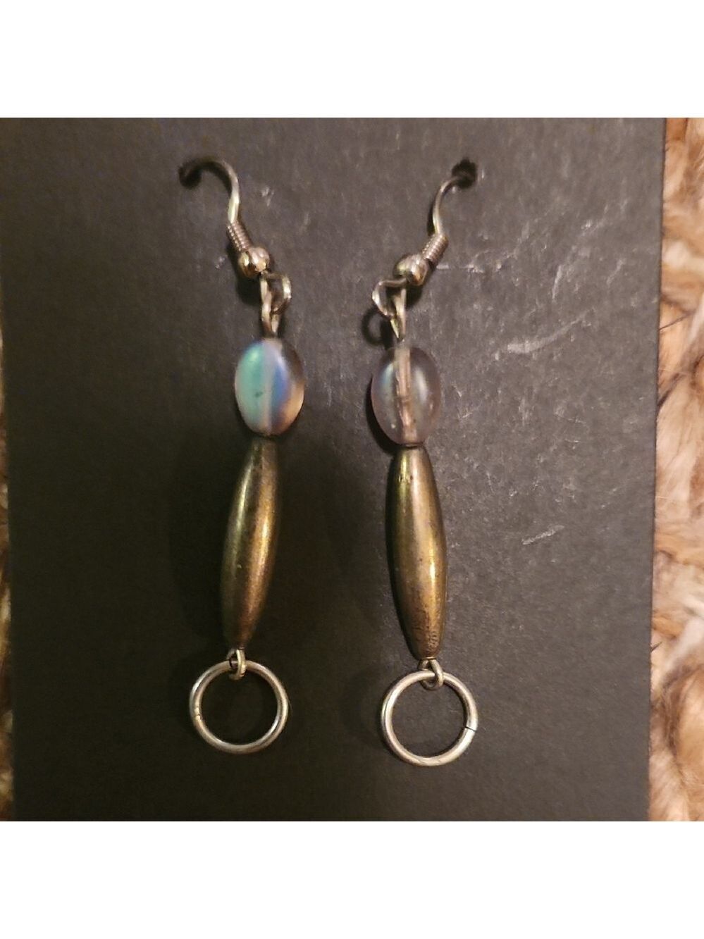Chic Two-Tone Handmade Eclectic One Of Kind Dangle Earrings